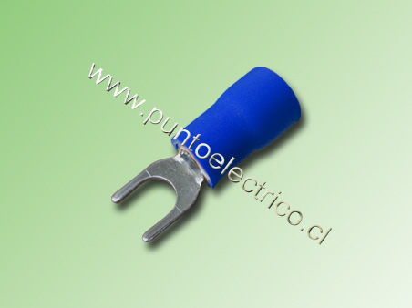 TERMINAL HORQUILLA 16/14AWG COLOR AZUL PERF. 4mm - PE130130