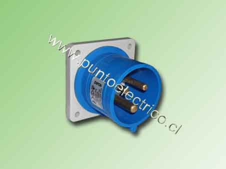 ENCHUFE MACHO EMBUTIDO 2P T 16Amp. 220VAC. IP44 - PE200404