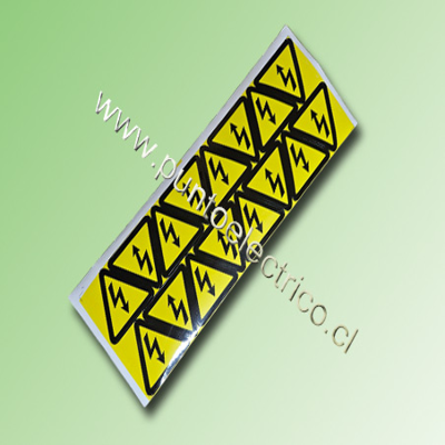 ETIQUETA ADHESIVA SHOCK ELÉCTRICO 16 STICKER 55 x 55mm  PE120500